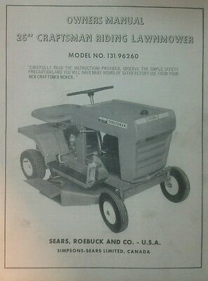 Sears craftsman riding lawn mower repair manual